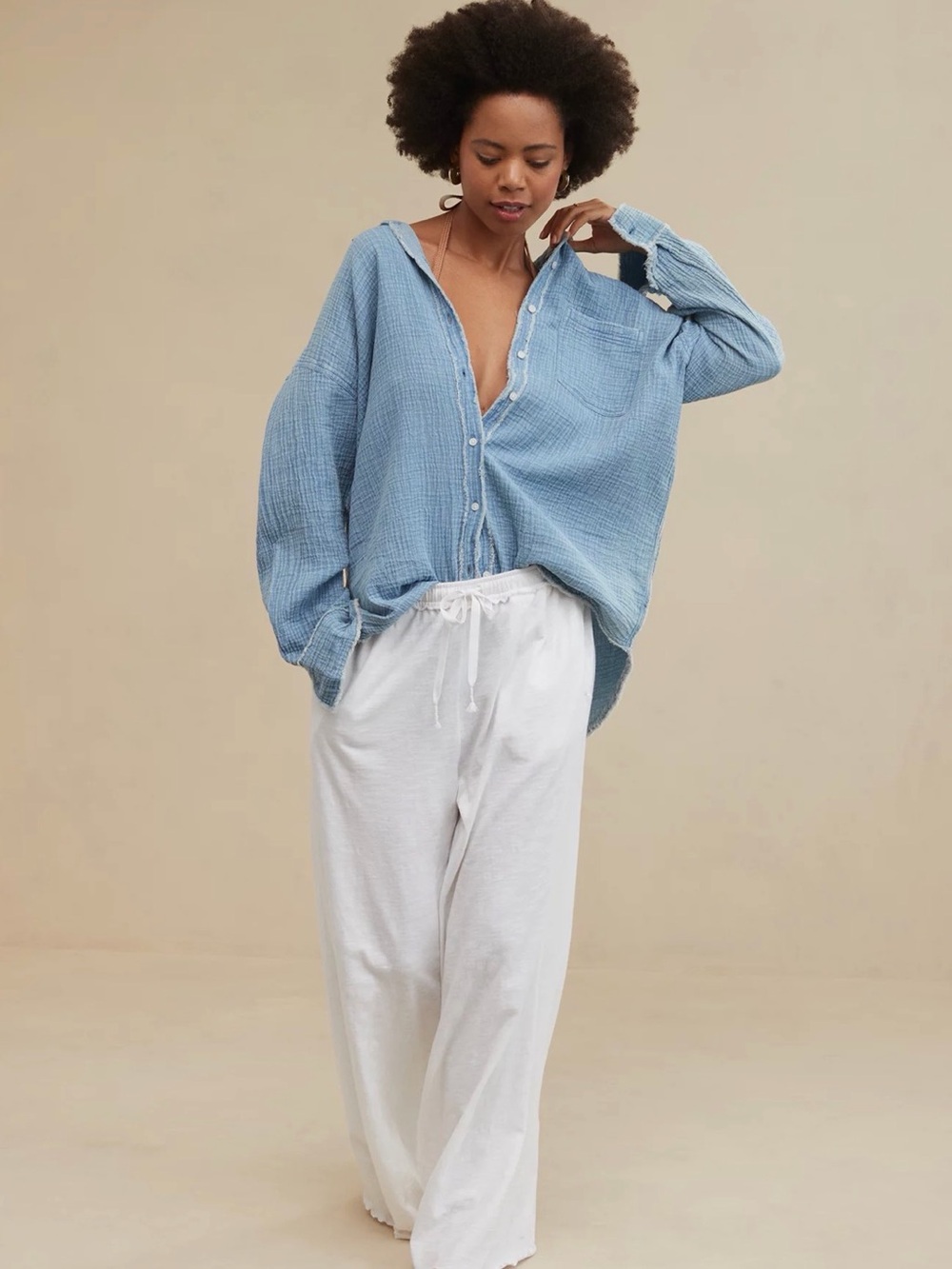 Aerie Gauzy Coverup Shirt